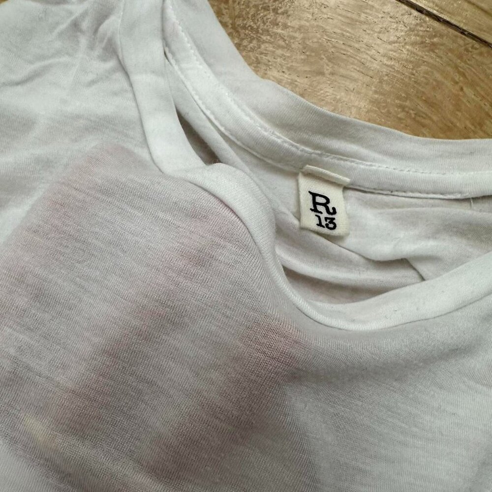 R13 sheer white tshirt